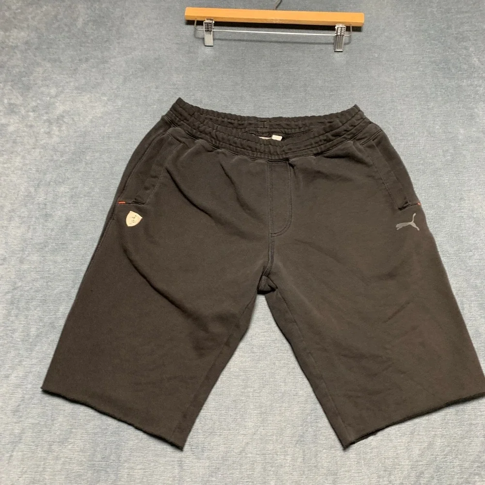 Puma Scuderia Ferrari Sweat Shorts Mens L Black Athleisure Performance Pull On